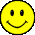 Six yellow circular smiley faces with black outlines arranged in two on a gray background, each displaying distinct mouth expressions from subtle to wide grins