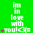 Green background with repeated white text 'im in love with you! <3=' and pink stars, showing animation changes across observations.