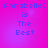 Pixelated text on a pink-to-purple gradient background reads "AnnabelleC is The Best" in four identical