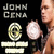 Pixelated image of a person with short hair holding a large white circular object, next to text reading JOHN CENA and a stylized 'C' logo.