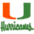Static pixelated icon featuring a stylized U logo with orange left arm and green right arm above the word "Hurricanes" in green script, all on white background.