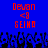 Blue background with red pixelated text 'Devan', '<3', and 'SEINA' above a black-and-blue pixelated crowd silhouette.