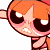 A pixelated cartoon character with orange hair and large dark eyes appears on the left side of a contact sheet, while green text reading "Original Icons .com" is displayed on a dark green background to the right.