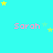 A static image with a cyan background featuring repeated pink text 'Sarah' and scattered yellow stars.