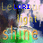 A pixelated image with text overlays showing 'LORI' and 'DANNY' in blue, 'light' in yellow, and 'shine' in orange, with a background of blue, green, and white tones.