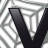 A static pixelated icon features a black V-shaped object against a light gray and white background with faint grid lines.