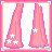 A 4x3 contact sheet of pixel art frames showing a cartoon girl character with long brown hair, white top, and pearl necklace in various poses and expressions alongside pink text elements like "wish upon" and "a star".