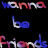 Pixelated static buddy icon with stylized text and abstract shapes on black background, featuring blue and red color scheme.