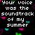 Black background with white pixelated text and colorful heart-shaped animations in pink, green, and cyan.