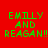Four identical pixelated text on red background with green 'EMILY AND REAGAN!!' and blue horizontal bars shifting position across frames