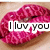 Pixelated close-up of pink lips with glossy texture, displaying sequential text overlays in different styles and colors.