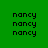 Green background with multiple instances of the name 'nancy' in black pixelated text, some highlighted by bright green rectangular overlays.