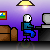 Pixel art animation of a character at a desk with computer, showing freezing progression from normal to ice-covered machine and speech bubbles.