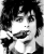 Black-and-white pixelated image of a person with tousled hair, hand near face in three distinct cropped views showing varying head angles and facial expressions.