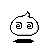 Four pixelated white speech bubbles with black outlines and small black bases, each containing distinct eye symbols on a gray background.