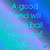 A four- of pixelated text on a blue-purple gradient background with scattered heart shapes
