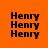 Orange background with black text 'Henry' repeated in four vertical , each containing three instances of the name