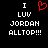 Pixelated text and a red heart symbol on black background, with two identical side-by-side layouts.