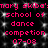 Pixelated pink text on black background with white speckles, repeating 'mary skiba's school of dance competition 07-03' in two