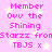 Pixelated pink text on a light purple background with white stars, repeating 'Member Ovv the Shining Starzz fromStarzz from TBJS x' in two