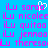 Pixelated text on bright blue background with pink and white lettering, including 'ilu', 'soroo', 'nicolee', 'quitoo', 'jennoo', 'theresoo' repeated