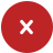 Red circular icon with white X symbol centered on solid gray background.