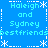 Blue background with repeated light blue text and white star/dot patterns forming a border, displaying names and 'bestfriends' in pixelated style.