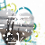 Animated icon with heart-shaped frame, abstract landscape inside, and decorative swirls in blue and yellow.