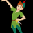 Pixelated character in green tunic and teal pants holds sword, arm raised; pink text reads "second star" above and "to the right" below on black background.