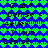 Pixelated blue background with green heart pattern and repeated black text phrases including "Grant + Denise = forever!!!!!! I love Denise!!!!!"
