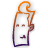 A 48x48 pixel animated contact sheet showing six sequential frames of a cartoon character with orange hair and purple outline, holding an object against a gray background.