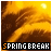 Animated icon with 'SPRING BREAK' text and orange-yellow wave background, showing sequential pixel changes in the word's lettering.