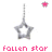 A 4-frame animated contact sheet showing a silver star pendant with pink accent stars, each frame displaying different text and star color variations.