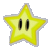 Yellow star-shaped icon with two vertical black eyes on a light gray background, rendered in pixelated style.