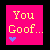 nine pink square icons with yellow text and blue hearts, displaying variations in heart position across frames