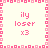 Pixelated pink text and border on light background with repeated 'ily loser x3' text blocks arranged in a pattern