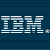 Pixelated IBM logo icon with blue background and white/light gray text elements in a static single-frame image.