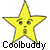 Static pixel art icon of a yellow star-shaped character with facial features and the text "Coolbuddy" below it on a gray background.