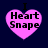 Four pink heart-shaped icons with black text "I Heart Snape" on a dark blue background, arranged in two of two
