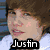 Six- of Justin Bieber images with text overlays: 'Justin', 'rocks', 'your', 'world', 'copyright', 'LachlanT13' in black boxes