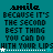 A teal background displays repeated text blocks with 'smile' and 'BECAUSE IT'S THE SECOND BEST THING YOU CAN DO WITH YOUR LIPS', featuring alternating white and black lettering in a pattern