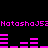 A black background displays repeating pink text and bar graphs with varying heights, creating a dynamic visual pattern.