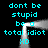 A static digital image with cyan text on a black background, featuring repeated phrases and symbols arranged in two mirrored