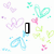 Animated icon with floating hearts and text elements on a white background, transitioning from 'I' to 'Love' while maintaining heart motifs.
