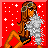 A 48x48 pixel animated contact sheet of a cartoon woman with long brown hair and white fur, displayed across nine frames on a red background with the text "Move Bitch get out the way" in black and white lettering.