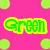 A static image with a bright pink background featuring repeating light green four-leaf clover shapes and bold text reading "Green and Pink Rule!" in yellow-outlined green letters.