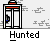 Animated contact sheet of a pixel art sequence showing elevator doors, stick figures, and cars with text bubbles in a 5x5 grid layout.