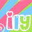 Pixelated icon with stylized 'i' and 'y' letters in white outline, pink 'i', blue 'l', green 'y' against diagonal pink and light blue background with thin green stripes.