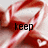 Red satin ribbon with white heart motifs, displaying sequential text 'keep', 'me', and 'warm' across four