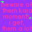 Purple background with repeated pink text and scattered green stars, partially obscured by a gray rectangle.